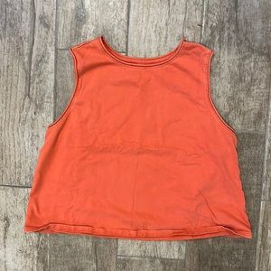 Orange crop tank top